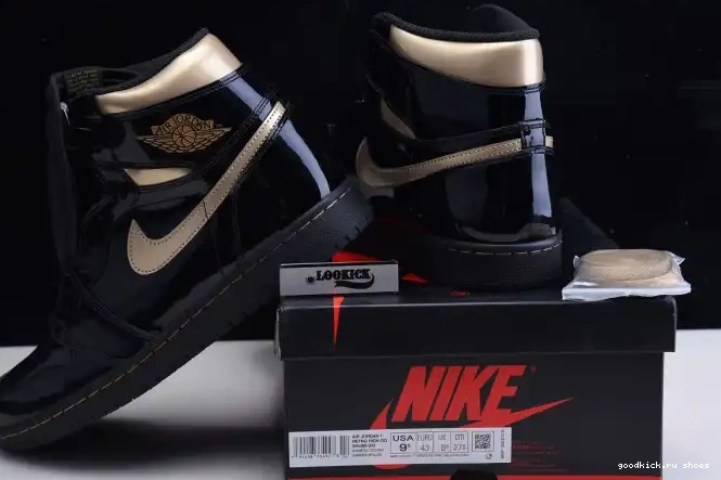 METALLIC RETRO HIGH BLACK 1 JORDAN (2020) GOLD AIR 555088-032 0427